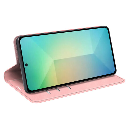 Samsung Galaxy S25 Hoesje - MobyDefend Luxe Wallet Bookcase (Magnetische Sluiting) - Roze