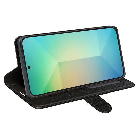 Samsung Galaxy S25 Hoesje - MobyDefend Wallet Book Case (Sluiting Achterkant) - Zwart