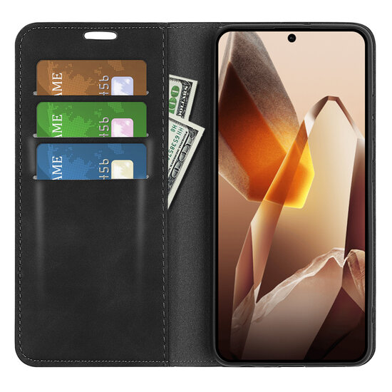 OnePlus 13 Hoesje - MobyDefend Luxe Wallet Bookcase (Magnetische Sluiting) - Zwart