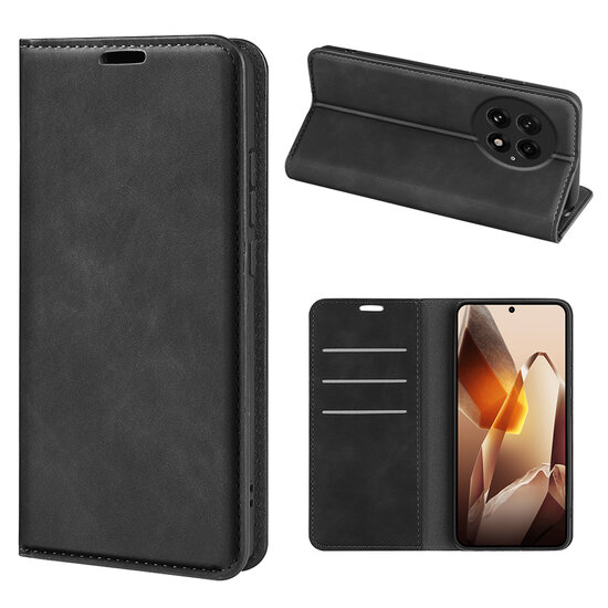 OnePlus 13 Hoesje - MobyDefend Luxe Wallet Bookcase (Magnetische Sluiting) - Zwart