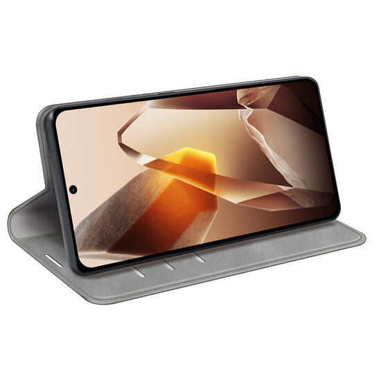 OnePlus 13 Hoesje - MobyDefend Luxe Wallet Bookcase (Magnetische Sluiting) - Grijs