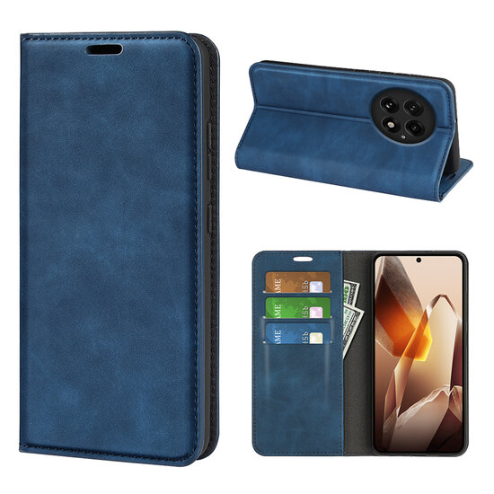 OnePlus 13 Hoesje - MobyDefend Luxe Wallet Bookcase (Magnetische Sluiting) - Blauw