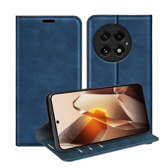 OnePlus 13 Hoesje - MobyDefend Luxe Wallet Bookcase (Magnetische Sluiting) - Blauw