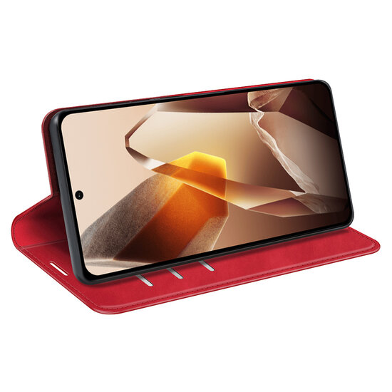 OnePlus 13 Hoesje - MobyDefend Luxe Wallet Bookcase (Magnetische Sluiting) - Rood