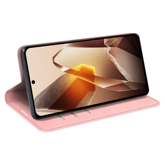 OnePlus 13 Hoesje - MobyDefend Luxe Wallet Bookcase (Magnetische Sluiting) - Roze