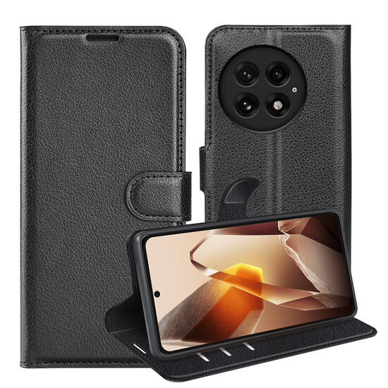OnePlus 13 Hoesje - MobyDefend Kunstleren Wallet Book Case (Sluiting Voorkant) - Zwart
