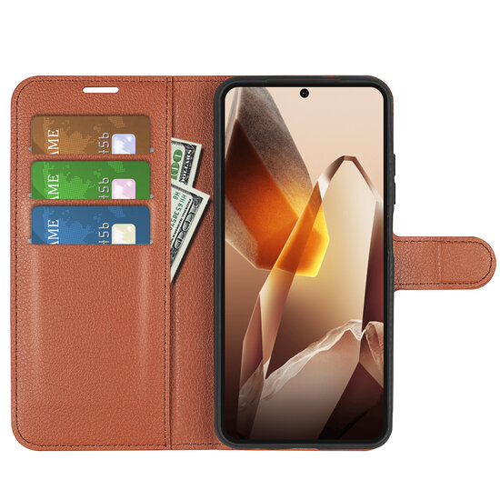OnePlus 13 Hoesje - MobyDefend Kunstleren Wallet Book Case (Sluiting Voorkant) - Bruin
