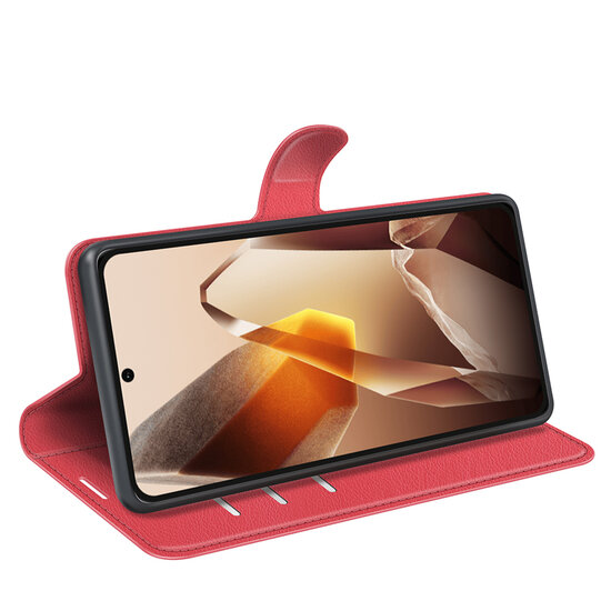 OnePlus 13 Hoesje - MobyDefend Kunstleren Wallet Book Case (Sluiting Voorkant) - Rood