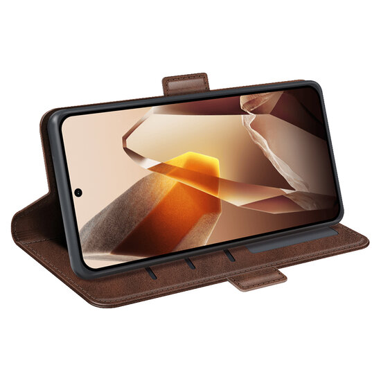 OnePlus 13 Hoesje - MobyDefend Luxe Wallet Book Case (Sluiting Zijkant) - Bruin