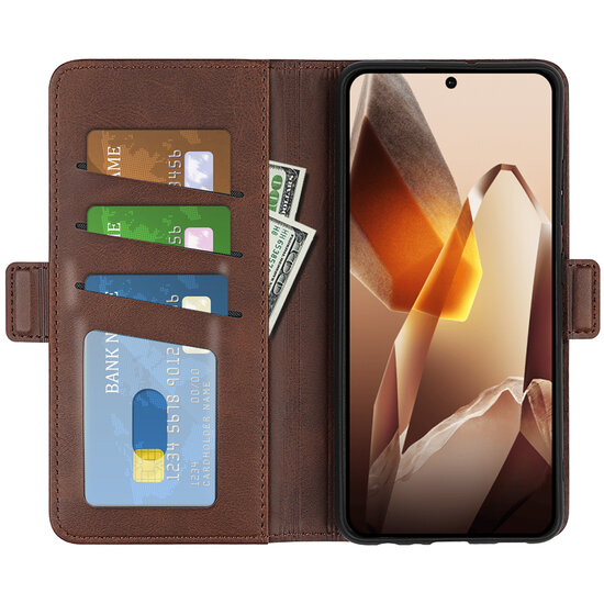 OnePlus 13 Hoesje - MobyDefend Luxe Wallet Book Case (Sluiting Zijkant) - Bruin