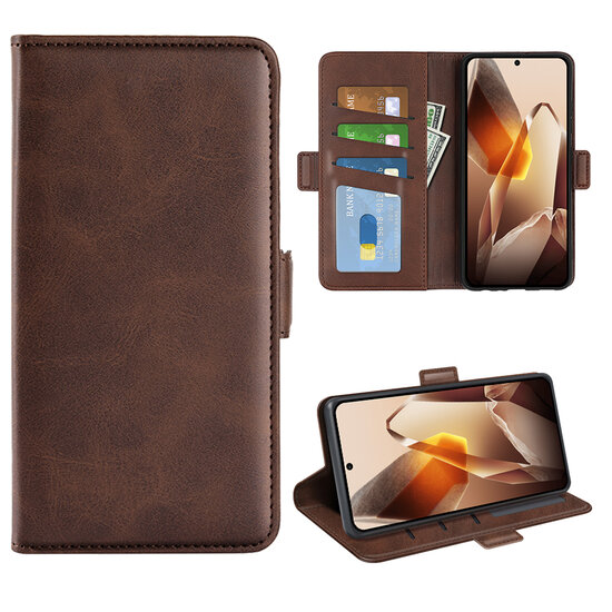 OnePlus 13 Hoesje - MobyDefend Luxe Wallet Book Case (Sluiting Zijkant) - Bruin