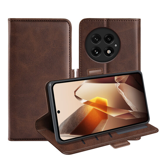 OnePlus 13 Hoesje - MobyDefend Luxe Wallet Book Case (Sluiting Zijkant) - Bruin