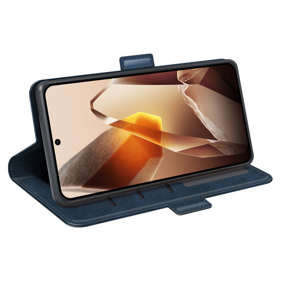 OnePlus 13 Hoesje - MobyDefend Luxe Wallet Book Case (Sluiting Zijkant) - Blauw