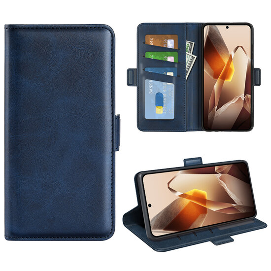 OnePlus 13 Hoesje - MobyDefend Luxe Wallet Book Case (Sluiting Zijkant) - Blauw