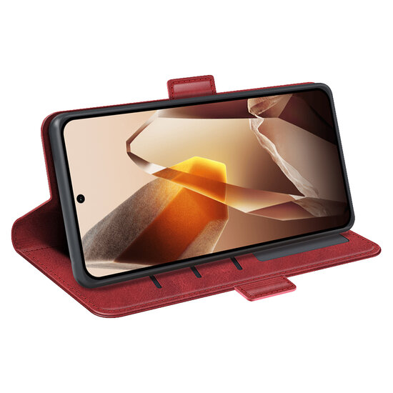 OnePlus 13 Hoesje - MobyDefend Luxe Wallet Book Case (Sluiting Zijkant) - Rood