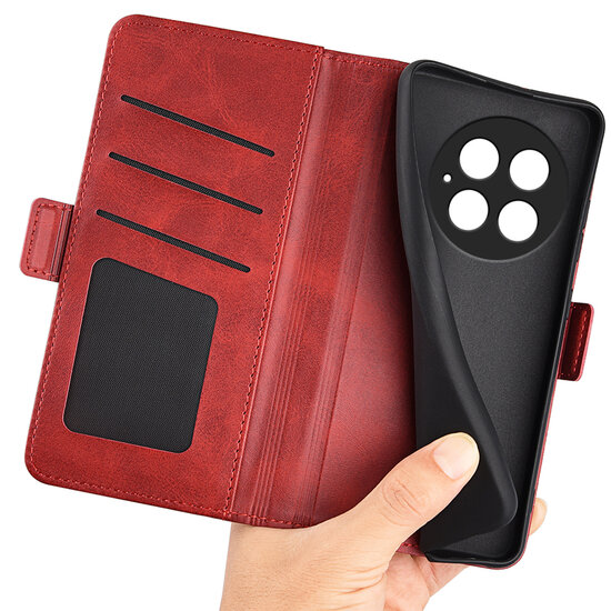 OnePlus 13 Hoesje - MobyDefend Luxe Wallet Book Case (Sluiting Zijkant) - Rood