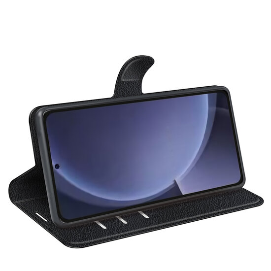 Samsung Galaxy S25 Plus (S25+) Hoesje - MobyDefend Kunstleren Wallet Book Case (Sluiting Voorkant) - Zwart