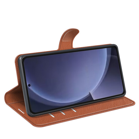 Samsung Galaxy S25 Plus (S25+) Hoesje - MobyDefend Kunstleren Wallet Book Case (Sluiting Voorkant) - Bruin
