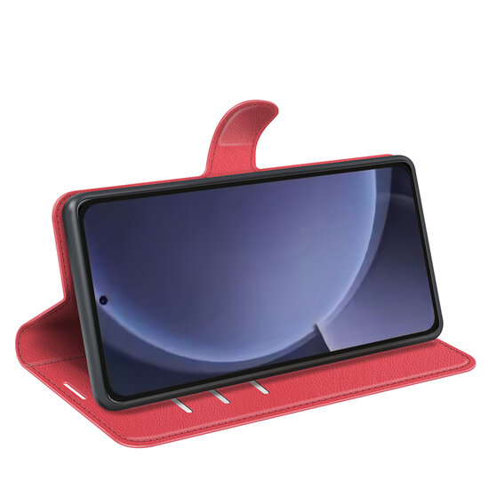 Samsung Galaxy S25 Plus (S25+) Hoesje - MobyDefend Kunstleren Wallet Book Case (Sluiting Voorkant) - Rood