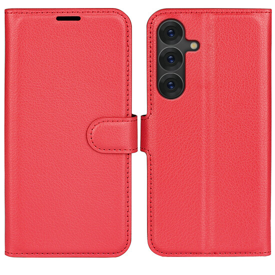 Samsung Galaxy S25 Plus (S25+) Hoesje - MobyDefend Kunstleren Wallet Book Case (Sluiting Voorkant) - Rood