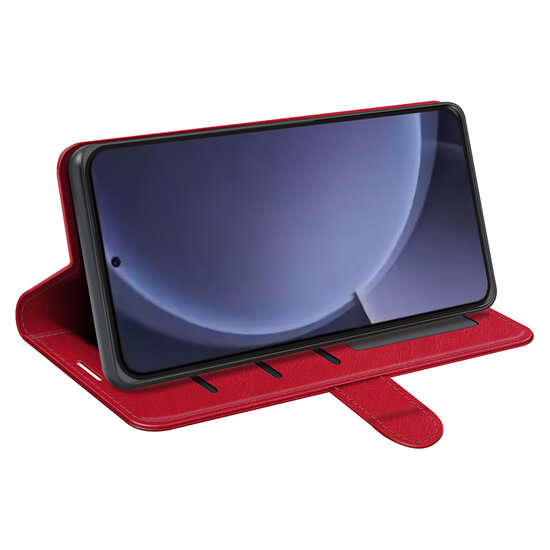 Samsung Galaxy S25 Plus (S25+) Hoesje - MobyDefend Wallet Book Case (Sluiting Achterkant) - Rood