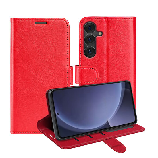 Samsung Galaxy S25 Plus (S25+) Hoesje - MobyDefend Wallet Book Case (Sluiting Achterkant) - Rood