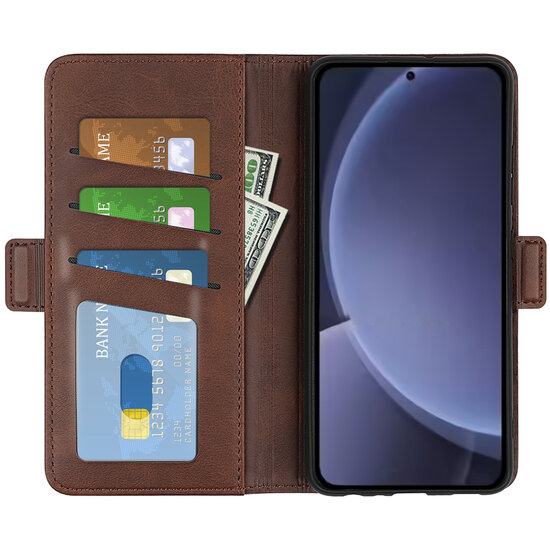 Samsung Galaxy S25 Plus (S25+) Hoesje - MobyDefend Luxe Wallet Book Case (Sluiting Zijkant) - Bruin
