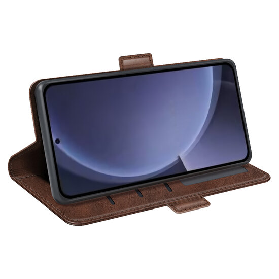 Samsung Galaxy S25 Plus (S25+) Hoesje - MobyDefend Luxe Wallet Book Case (Sluiting Zijkant) - Bruin