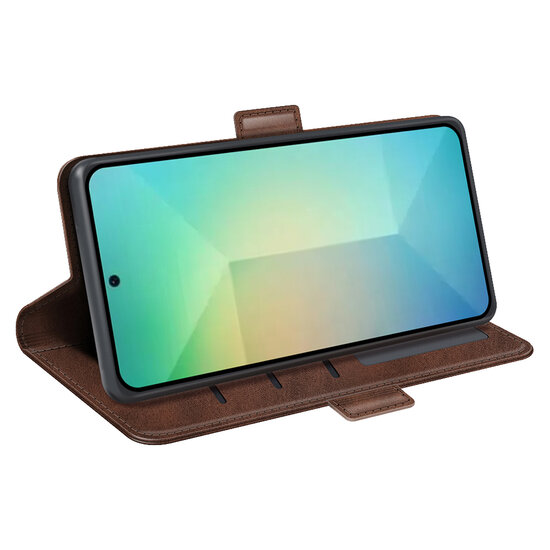 Samsung Galaxy S25 Hoesje - MobyDefend Luxe Wallet Book Case (Sluiting Zijkant) - Bruin