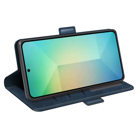 Samsung Galaxy S25 Hoesje - MobyDefend Luxe Wallet Book Case (Sluiting Zijkant) - Blauw