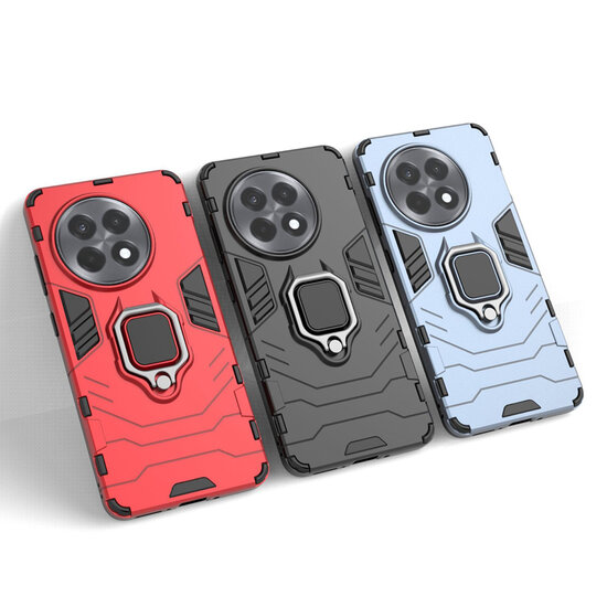 OnePlus 13R Hoesje - MobyDefend Dubbelgelaagde Pantsercase Met Standaard - Rood