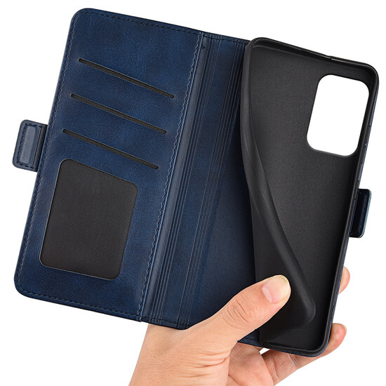 Motorola Moto E15 / G05 Hoesje - MobyDefend Luxe Wallet Book Case (Sluiting Zijkant) - Blauw