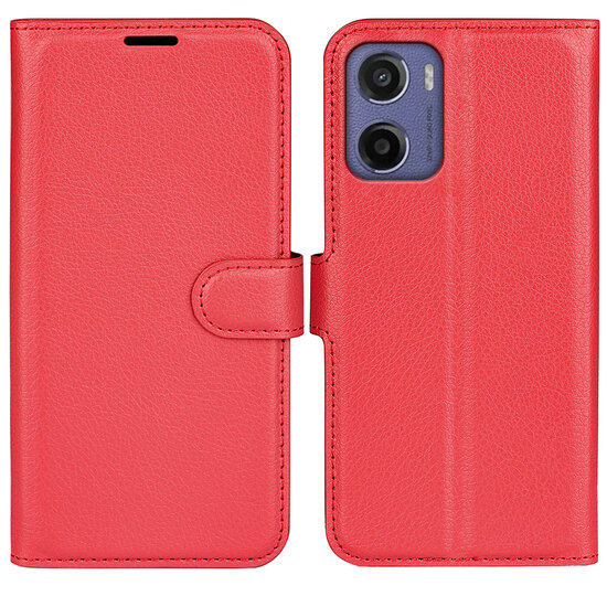 Motorola Moto E15 / G05 Hoesje - MobyDefend Kunstleren Wallet Book Case (Sluiting Voorkant) - Rood