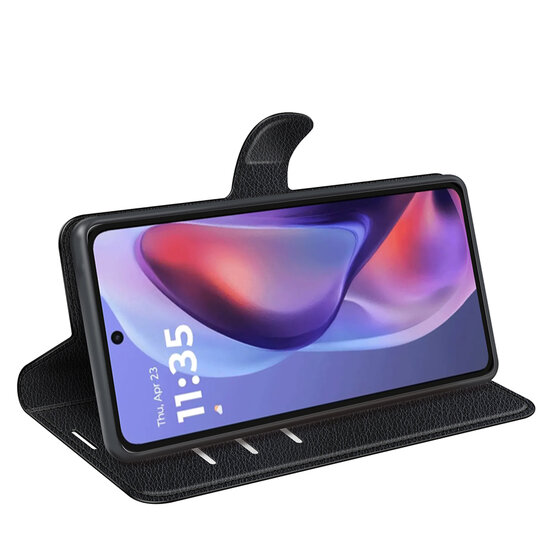 Motorola Moto E15 / G05 Hoesje - MobyDefend Kunstleren Wallet Book Case (Sluiting Voorkant) - Zwart