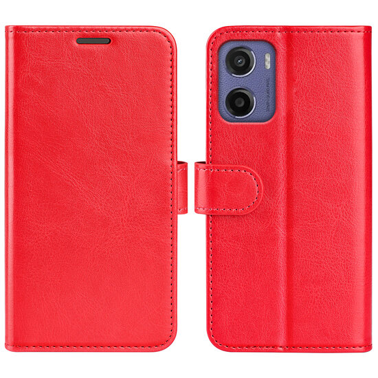 Motorola Moto E15 / G05 Hoesje - MobyDefend Wallet Book Case (Sluiting Achterkant) - Rood