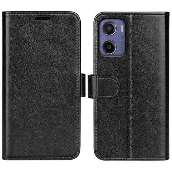 Motorola Moto E15 / G05 Hoesje - MobyDefend Wallet Book Case (Sluiting Achterkant) - Zwart
