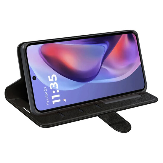 Motorola Moto E15 / G05 Hoesje - MobyDefend Wallet Book Case (Sluiting Achterkant) - Zwart