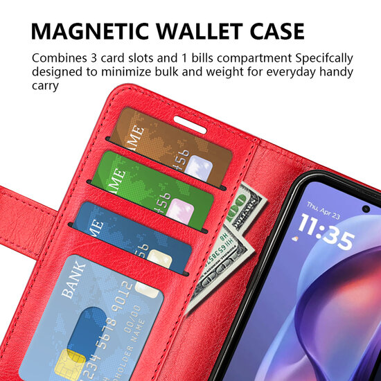Motorola Moto E15 / G05 Hoesje - MobyDefend Wallet Book Case (Sluiting Achterkant) - Bruin