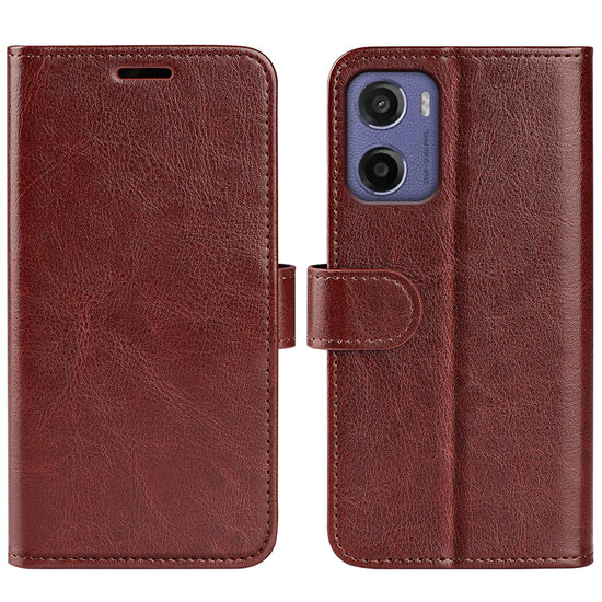 Motorola Moto E15 / G05 Hoesje - MobyDefend Wallet Book Case (Sluiting Achterkant) - Bruin