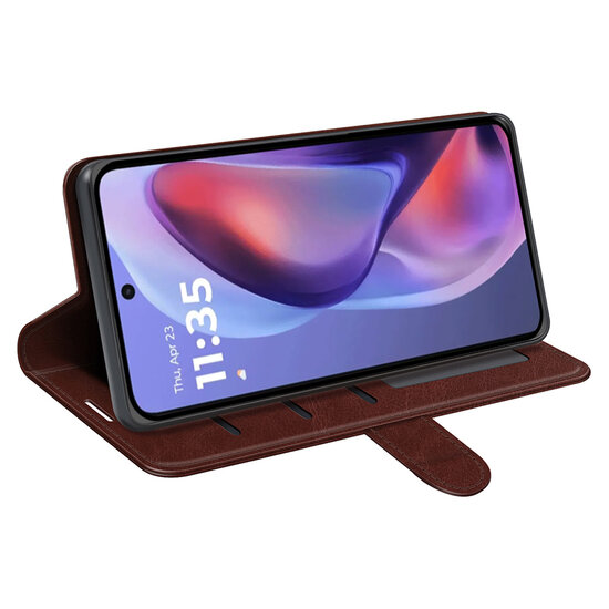 Motorola Moto E15 / G05 Hoesje - MobyDefend Wallet Book Case (Sluiting Achterkant) - Bruin
