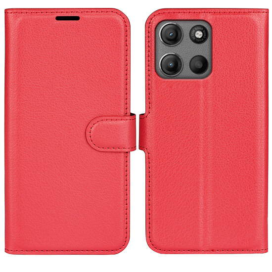 Motorola Moto G15 / G15 Power Hoesje - MobyDefend Kunstleren Wallet Book Case (Sluiting Voorkant) - Rood