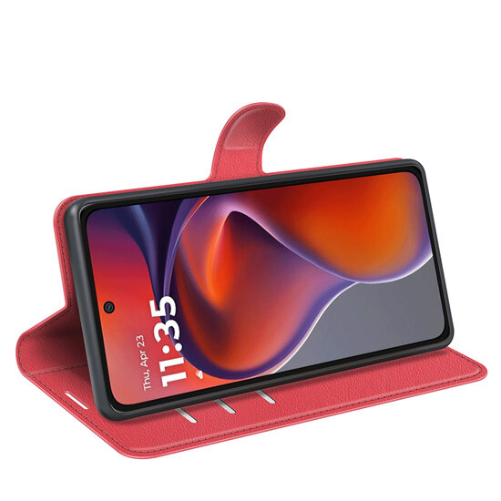 Motorola Moto G15 / G15 Power Hoesje - MobyDefend Kunstleren Wallet Book Case (Sluiting Voorkant) - Rood