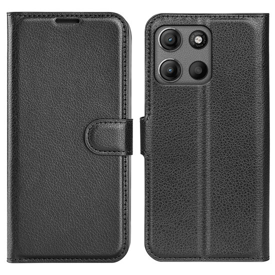 Motorola Moto G15 / G15 Power Hoesje - MobyDefend Kunstleren Wallet Book Case (Sluiting Voorkant) - Zwart