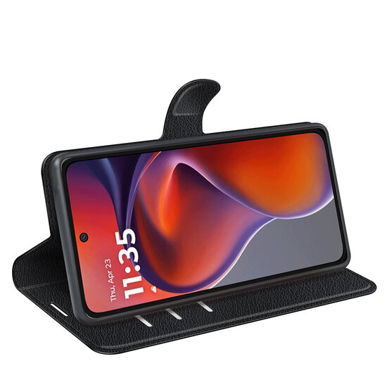 Motorola Moto G15 / G15 Power Hoesje - MobyDefend Kunstleren Wallet Book Case (Sluiting Voorkant) - Zwart