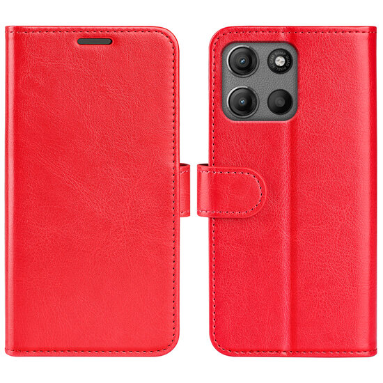 Motorola Moto G15 / G15 Power Hoesje - MobyDefend Wallet Book Case (Sluiting Achterkant) - Rood