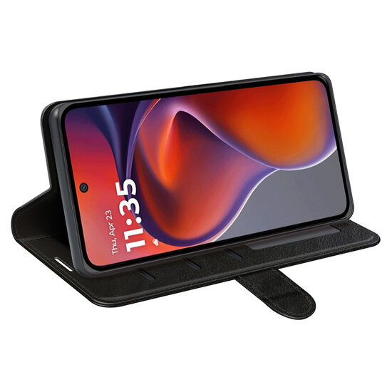Motorola Moto G15 / G15 Power Hoesje - MobyDefend Wallet Book Case (Sluiting Achterkant) - Zwart