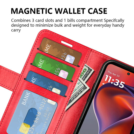 Motorola Moto G15 / G15 Power Hoesje - MobyDefend Wallet Book Case (Sluiting Achterkant) - Bruin