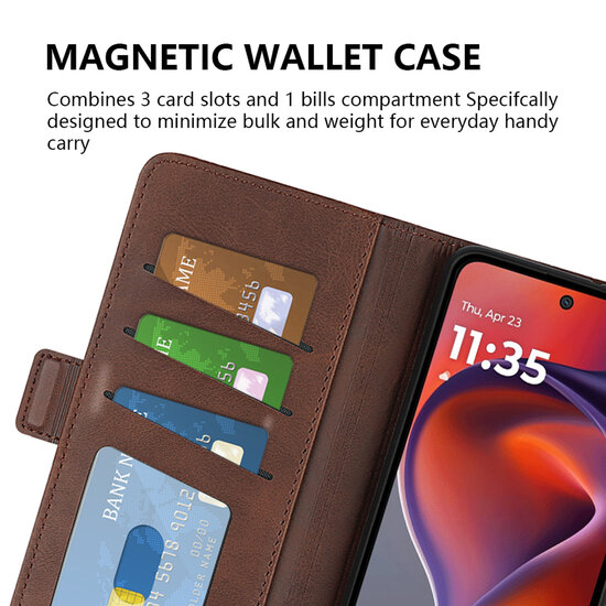 Motorola Moto G15 / G15 Power Hoesje - MobyDefend Luxe Wallet Book Case (Sluiting Zijkant) - Blauw