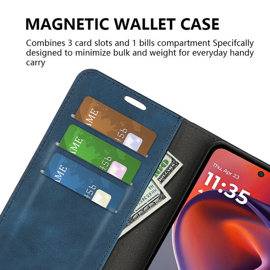 Motorola Moto G15 / G15 Power Hoesje - MobyDefend Luxe Wallet Bookcase (Magnetische Sluiting) - Rood