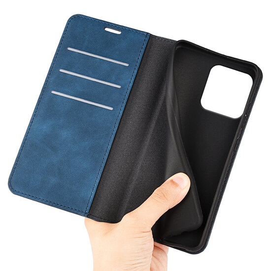Motorola Moto G15 / G15 Power Hoesje - MobyDefend Luxe Wallet Bookcase (Magnetische Sluiting) - Blauw